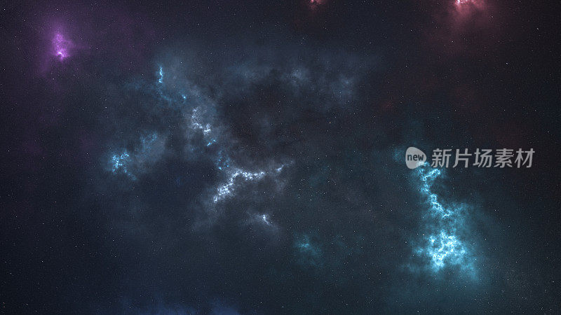 空间星云。五彩缤纷的空间耀斑。抽象空间背景4k 3d插图